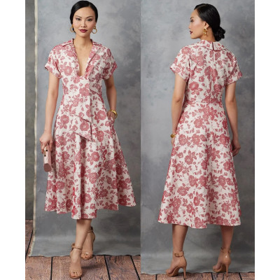 Střih Vogue 1898 šaty s rozšířenou sukní, Badgley Mischka