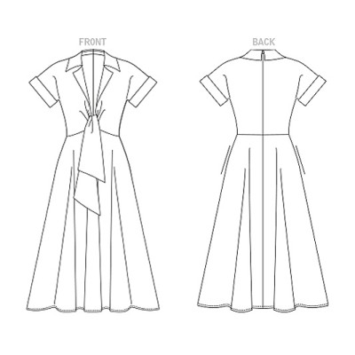 Střih Vogue 1898 šaty s rozšířenou sukní, Badgley Mischka