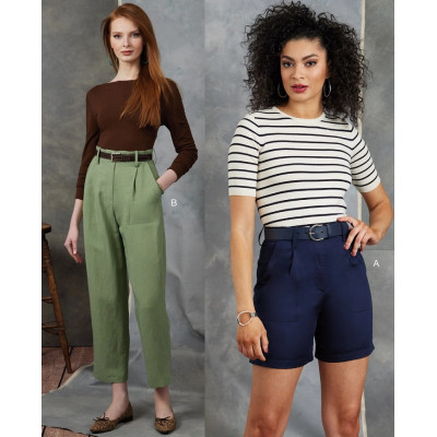 Střih Vogue 1900 kalhoty a šortky s vysokým pasem
