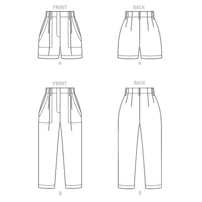 Střih Vogue 1900 kalhoty a šortky s vysokým pasem