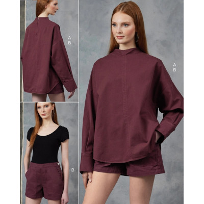 Střih Vogue 1912 volný top a šortky, Rachel Comey