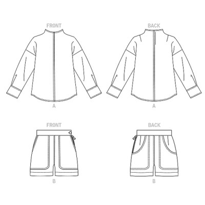 Střih Vogue 1912 volný top a šortky, Rachel Comey