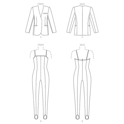 Střih Vogue 1913 blejzr, overal na ramínka