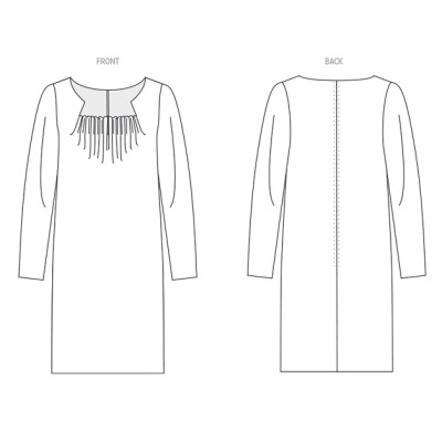 Střih Vogue 1920 rovné nabírané šaty, Claire Shaeffer