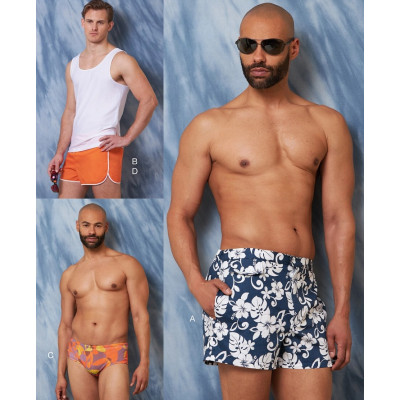 Střih Vogue 1897 pánské plavky a tílko