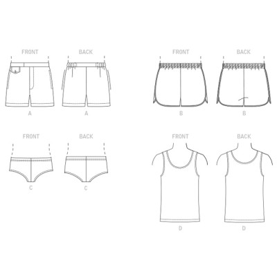 Střih Vogue 1897 pánské plavky a tílko