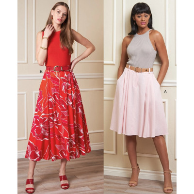 Střih Vogue 1890 kolová sukně se sklady