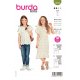 Střih Burda 9244, návod k šití: volné empírové šaty, halenka pro dívky