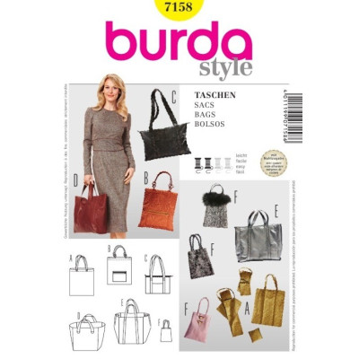 Střih Burda číslo 7158 kabelka, taška, shopper