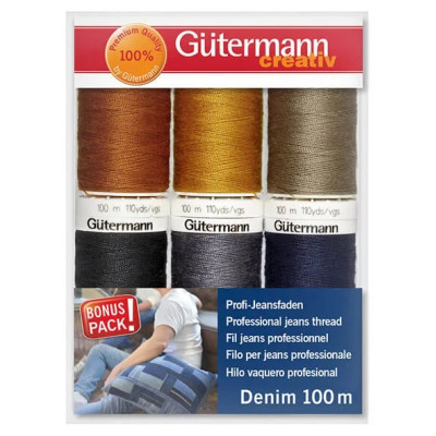 Sada 7 špulek neonových nití Gütermann