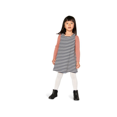 Střih Burda 9238, návod k šití: áčkové šaty pro dívky