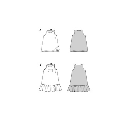 Střih Burda 9238, návod k šití: áčkové šaty pro dívky