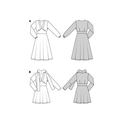 Střih Burda 5885, návod k šití: šaty s rozšířenou sukní