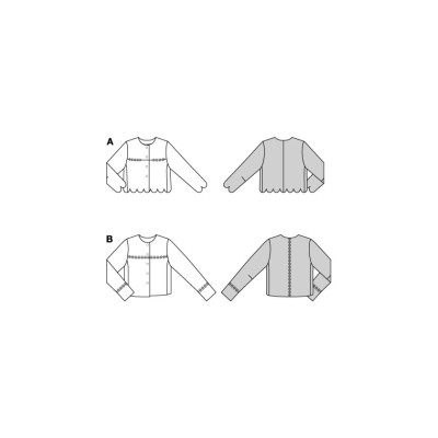 Střih Burda 5870, návod k šití: sako, krátký kabátek