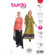 Střih Burda 5864, návod k šití: zavinovací šaty, tunika