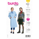 Střih Burda 5860, návod k šití: rovný kabát se širokým límcem, krátký kabátek