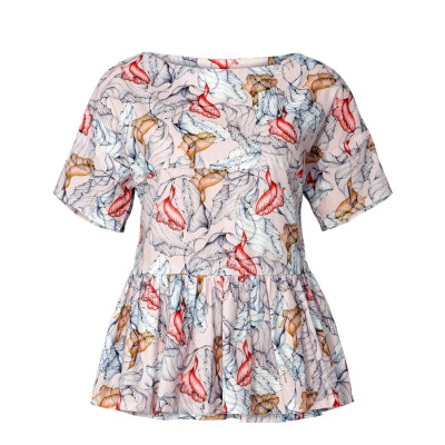 Střih Burda 5856, návod k šití: halenka s volánovým lemem