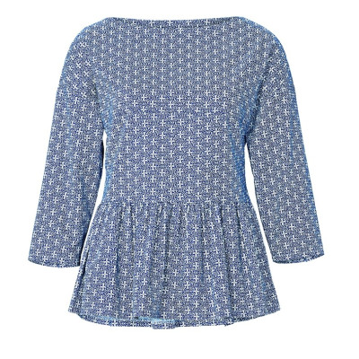 Střih Burda 5856, návod k šití: halenka s volánovým lemem