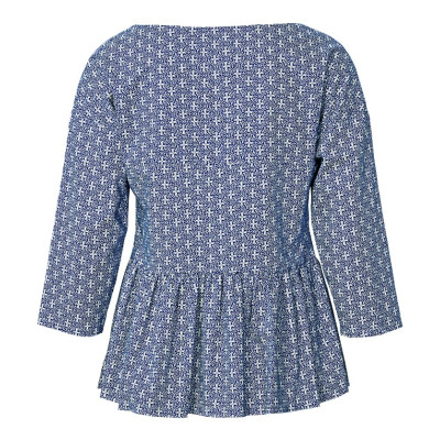 Střih Burda 5856, návod k šití: halenka s volánovým lemem