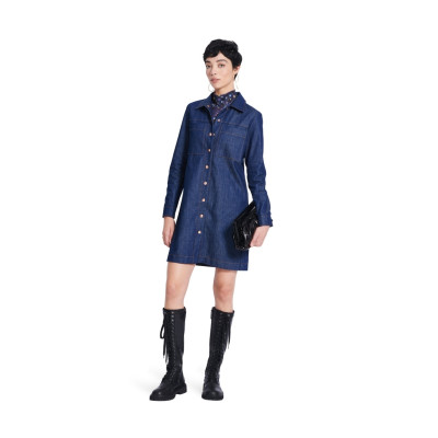 Střih Burda 5854, návod k šití: košilové šaty, džínové šaty