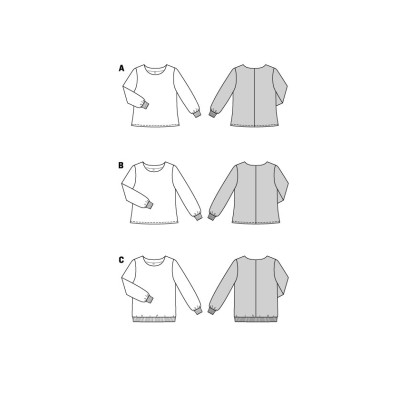 Střih Burda 5849, návod k šití: halenka