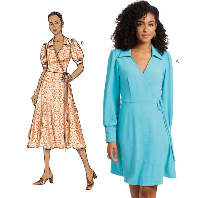 Střih Butterick 6928 zavinovací šaty, áčkové šaty