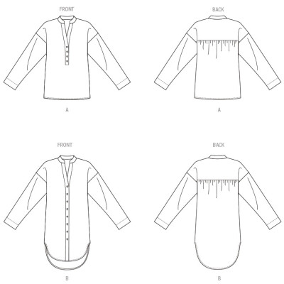 Střih Butterick 6929 volná košile, tunika