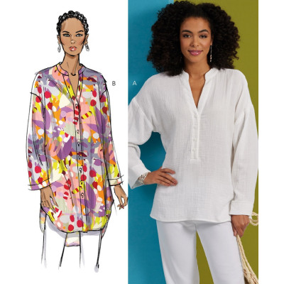 Střih Butterick 6929 volná košile, tunika