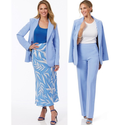 Střih Butterick 6933 dámský kalhotový kostým, zvonová sukně s gumou v pase