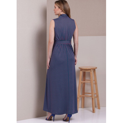 Střih Butterick 6940 úpletové šaty, empírové šaty, maxi šaty