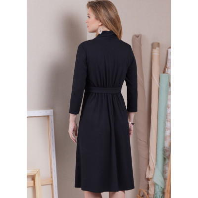 Střih Butterick 6940 úpletové šaty, empírové šaty, maxi šaty