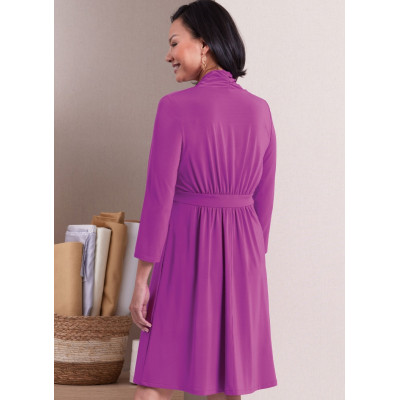 Střih Butterick 6940 úpletové šaty, empírové šaty, maxi šaty