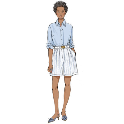 Střih Butterick 6946 košile, šortky s vysokým pasem