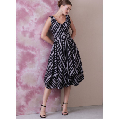 Střih Vogue 1935 šaty se širokou sukní a výstřihem voda, Júlio César