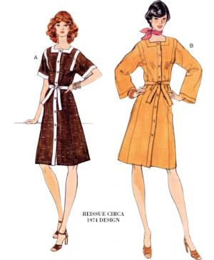 Střih Vogue 1948 Vintage propínací šaty (rok 1974)