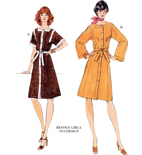 Střih Vogue 1948 Vintage propínací šaty (rok 1974)