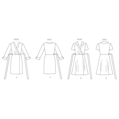 Střih Vogue 1952 zavinovací šaty, šaty s límečkem