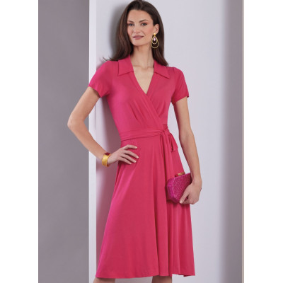 Střih Vogue 1952 zavinovací šaty, šaty s límečkem