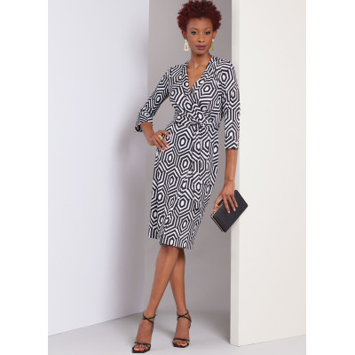 Střih Vogue 1952 zavinovací šaty, šaty s límečkem