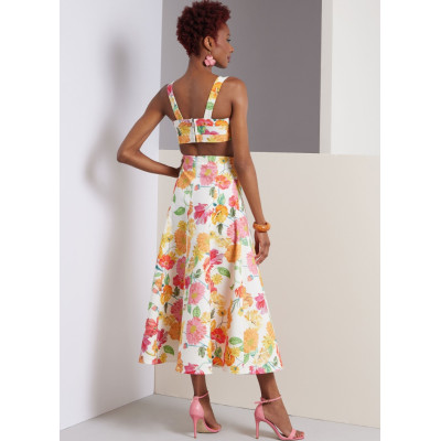 Střih Vogue 1961 bra top, široká sukně, kalhoty s puky