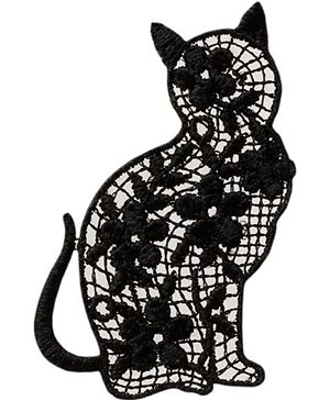 Nažehlovací obrázek krajková kočka 2,5 x 4 cm Monoquick