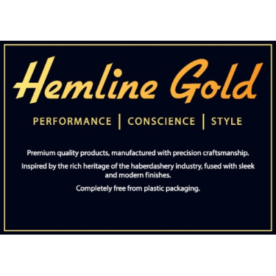 Svinovací metr 150 cm v koženkovém pouzdru se zlatým zipem Hemline Gold