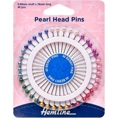 Špendlíky s perličkovými hlavičkami 40 ks Hemline