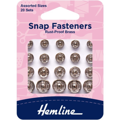 Patentky 20 ks stříbrné Hemline