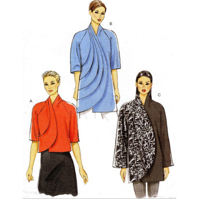 Střih Vogue 9096 volné sako se stojáčkem