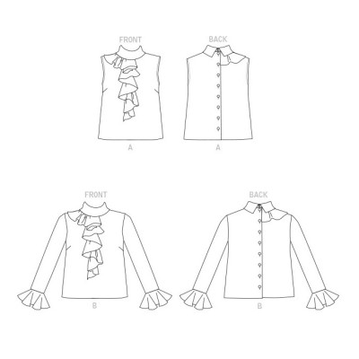 Střih Vogue 1824 halenka s propínáním na zádech