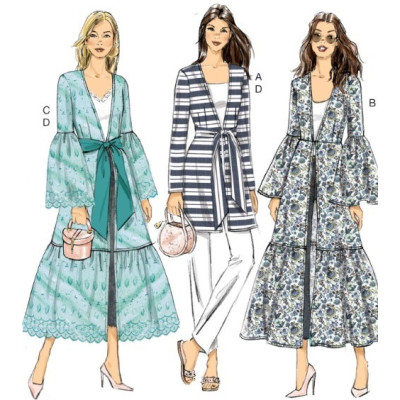 Střih Vogue 9377 šatový kabátek, svrchní šaty