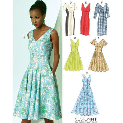 Střih Vogue 8997 šaty s kolovou sukní, pouzdrové šaty