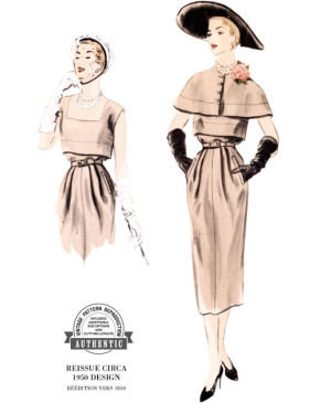 Střih Vogue 1964 Vintage sukně, halenka a plášť (rok 1950)