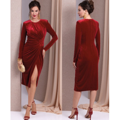 Střih Vogue 1981 nabírané zavinovací šaty, Badgley Mischka